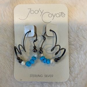 Jody Coyote vintage turquoise and sterling silver earrings